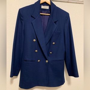 2/$40 Vintage Navy double breasted Pierre Dumas wool  blazer Large